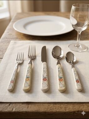 International China “Marmalade” Flatware Set for 4 – Vintage Goose Pattern
